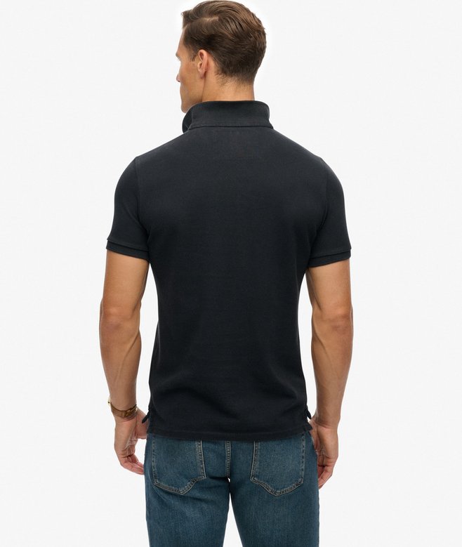 Men's Vintage Athletic Emb Polo-Eclipse Navy-Model Back View