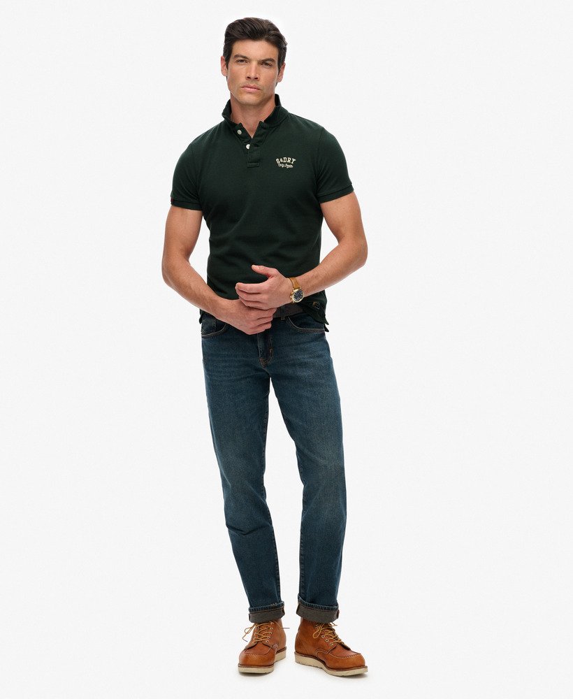 Vintage Athletic Embroidered Polo-Eagle Green-Full model view
