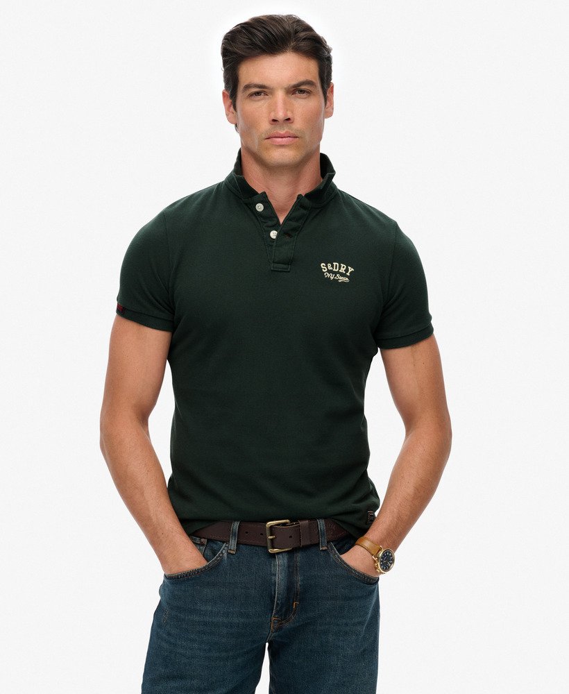 Vintage Athletic Embroidered Polo-Eagle Green