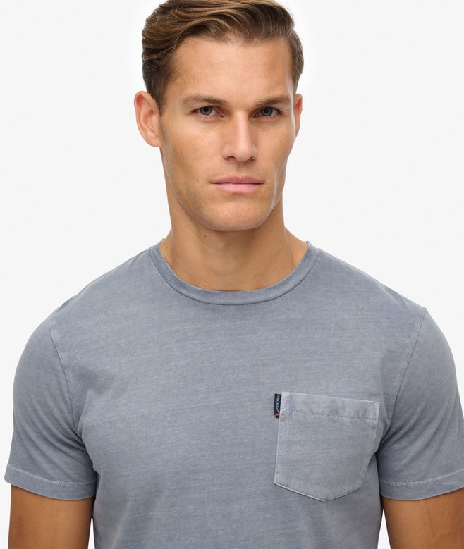 SUPERDRY Classic Essential Pocket Tee-Washed Denim Washed Denim detail view