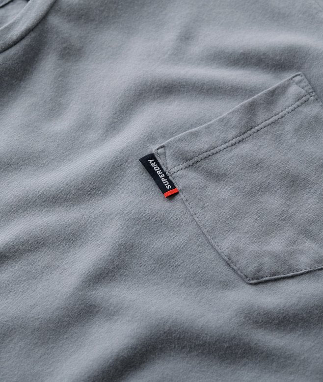 SUPERDRY Classic Essential Pocket Tee-Washed Denim Washed Denim side view
