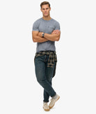 SUPERDRY Classic Essential Pocket Tee-Washed Denim Washed Denim model front view