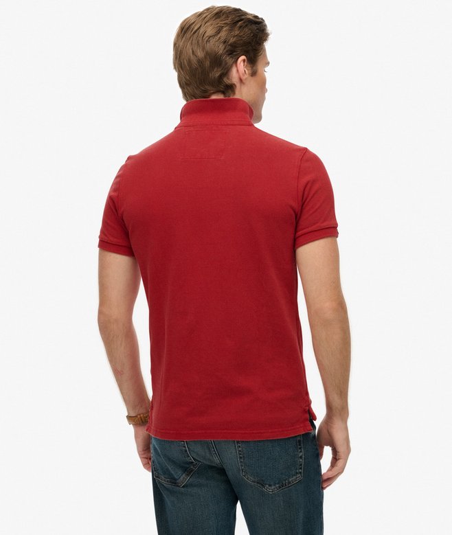 Vintage Athletic Embroidered Polo in Preppy Red Back view