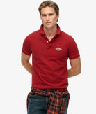 SUPERDRY Vintage Athletic Embroidered Polo-Preppy Red Preppy Red front view