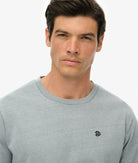 Men's Essentials Relaxed Tee-Washed Denim-Shoulder/Neck View