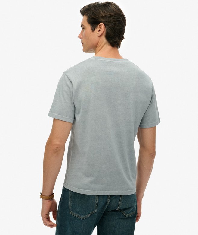 Men's Essentials Relaxed Tee-Washed Denim-Back View