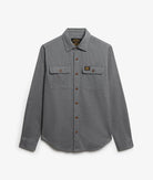 SUPERDRY Trailsman Relaxed Fit Overshirt-Pearl Blue Pearl Blue flat front view