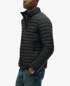SUPERDRY Fuji Lite Padded Jacket-Jet Black Jet Black model front view