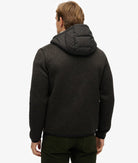 SUPERDRY Hooded Storm Knit Hybrid Jacket-Black Marl BLACK MARL side view