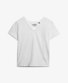 Superdry Ladies Studios Slub Emb Vee Tee-Optic optic side view