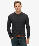 SUPERDRY Classic Essential Grandad Top-Dark Charcoal DARK CHARCOAL front view