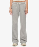 Superdry Ladies Athletic Embroidered Grey Marl Flare Jogger Grey Marl back view