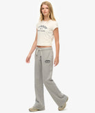 Superdry Ladies Athletic Embroidered Grey Marl Flare Jogger Grey Marl detail view