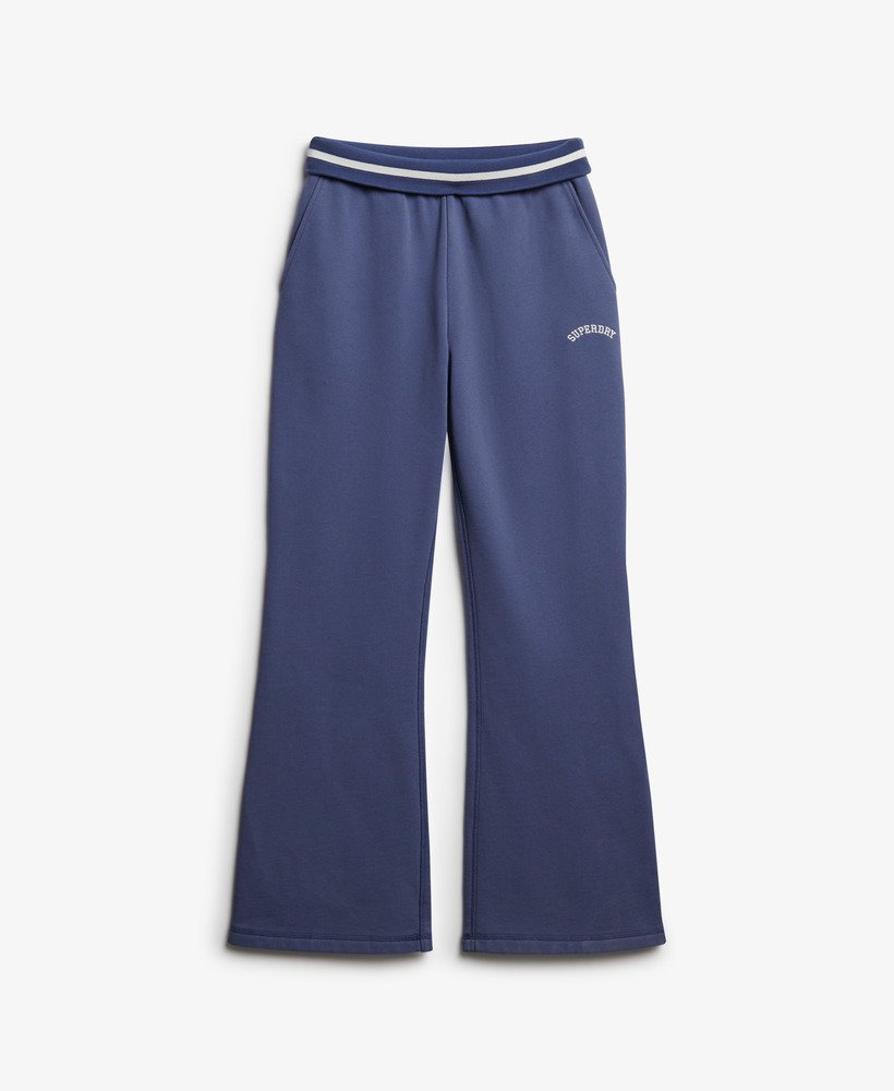 Ladies Essential Logo Low Rise Flare Jogger-Mariner Navy-Ghost Front View