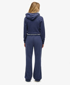 Superdry Ladies Essential Logo Low Rise Flare Jogger-Mariner Navy Mariner Navy side view