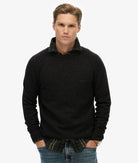 SUPERDRY Wool Blend Jumper-Midnight Charcoal Marl Midnight Charcoal Marl front view