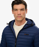 SUPERDRY Hooded Fuji Lite Jacket-Insignia Blue Insignia Blue flat front view