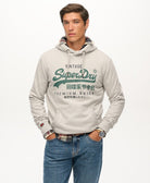 SUPERDRY Vintage Logo Duo Classic Hoodie-Ice Grey Marl Ice Grey Marl front view