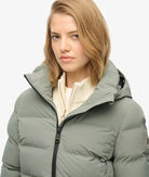 Superdry Ladies City Mid Padded Jacket-Freestyle Green Freestyle Green back view