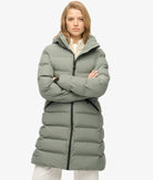 Superdry Ladies City Mid Padded Jacket-Freestyle Green Freestyle Green side view