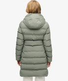 Superdry Ladies City Mid Padded Jacket-Freestyle Green Freestyle Green flat front view