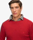 SUPERDRY Essentials Cotton Jumper-Crimson Red Marl Crimson Red Marl detail view