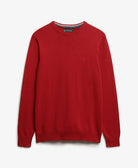 SUPERDRY Essentials Cotton Jumper-Crimson Red Marl Crimson Red Marl flat front view