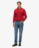 SUPERDRY Essentials Cotton Jumper-Crimson Red Marl Crimson Red Marl model front view