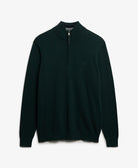 SUPERDRY Essentials Cotton Half Zip-Enamel Green Marl Enamel Green Marl flat front view