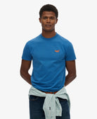 SUPERDRY Essential Logo Embroidered Tee-Pilot Mid Blue Pilot Mid Blue front view