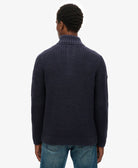 SUPERDRY Jacob Cable Knit Half Zip-Indigo Indigo detail view