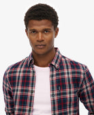 SUPERDRY Vintage Check Shirt-Grace Check Navy Grace Check Navy back view