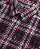 SUPERDRY Vintage Check Shirt-Grace Check Navy Grace Check Navy flat front view