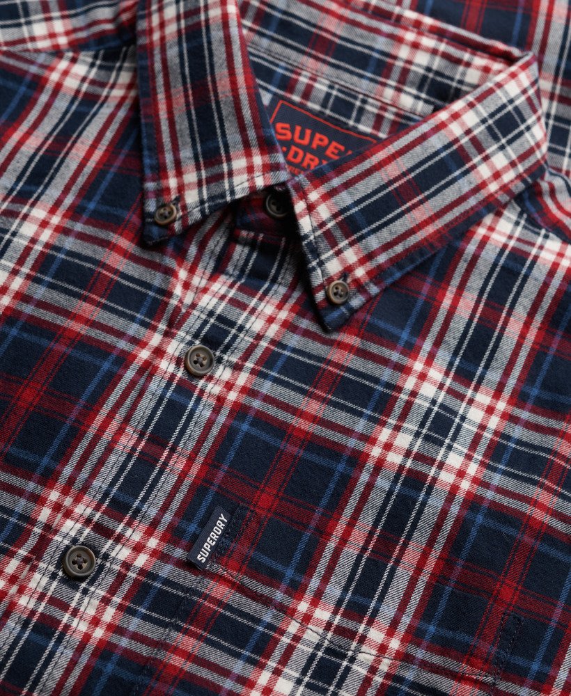 SUPERDRY Vintage Check Shirt-Grace Check Navy Grace Check Navy flat front view