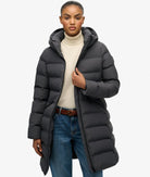 Superdry Ladies City Mid Padded Ebony Jacket Ebony front view