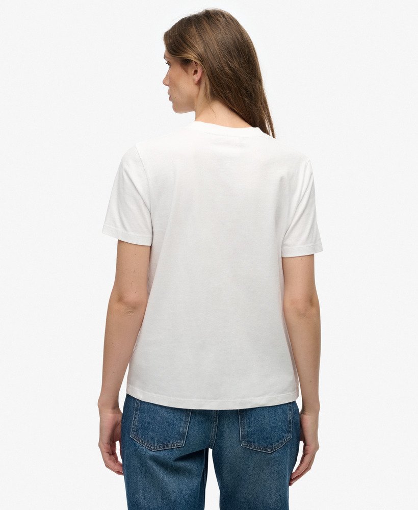 Superdry Ladies Essential Logo Emb Tee-Optic Optic side view