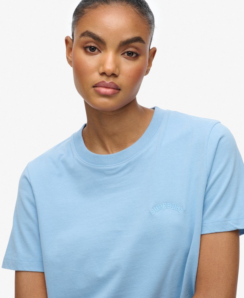 Superdry Ladies Essential Logo Emb Tee-Bluebell Bluebell back view