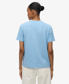 Superdry Ladies Essential Logo Emb Tee-Bluebell Bluebell side view
