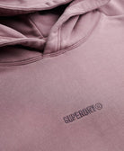 SUPERDRY Micro Logo Hoodie-Dry Elderberry Dry Elderberry flat front view