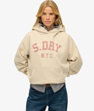 Superdry Ladies Ladies Athletic Essentials Relax Oat Bran Hoodie Oat Bran front view