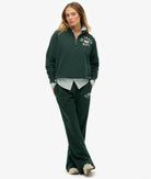 Superdry Ladies Athletic Essentials Applique Half Zip-Enamel Green Enamel Green model front view