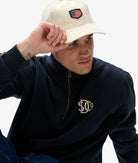 SUPERDRY Athletic SD Co Half Zip-Eclipse Navy Eclipse Navy model front view