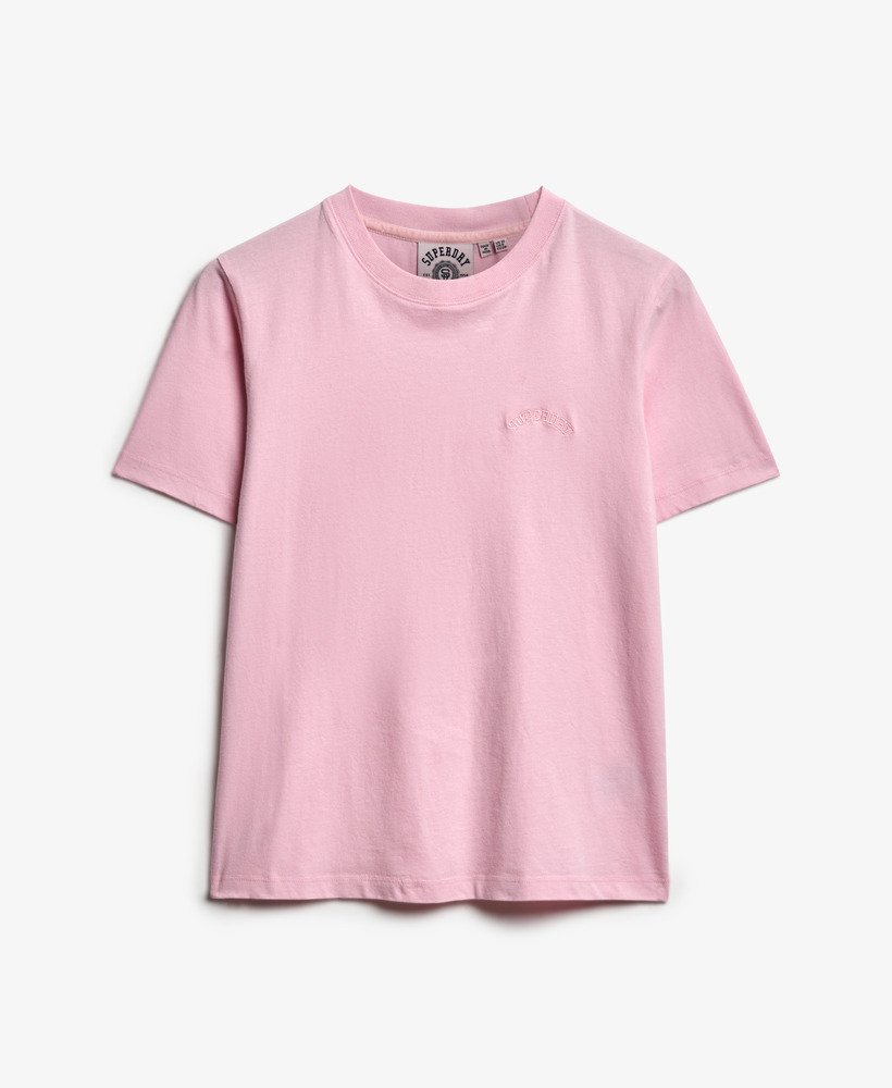 Ladies Essential Logo Emb Tee-Pink Lady-Front View