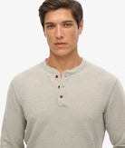 SUPERDRY Merchant Grandad Top-Heritage Grey Grindle Heritage Grey Grindle back view