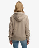 Superdry Ladies Essential Logo Zip Hoodie-Feather Grey Feather Grey side view