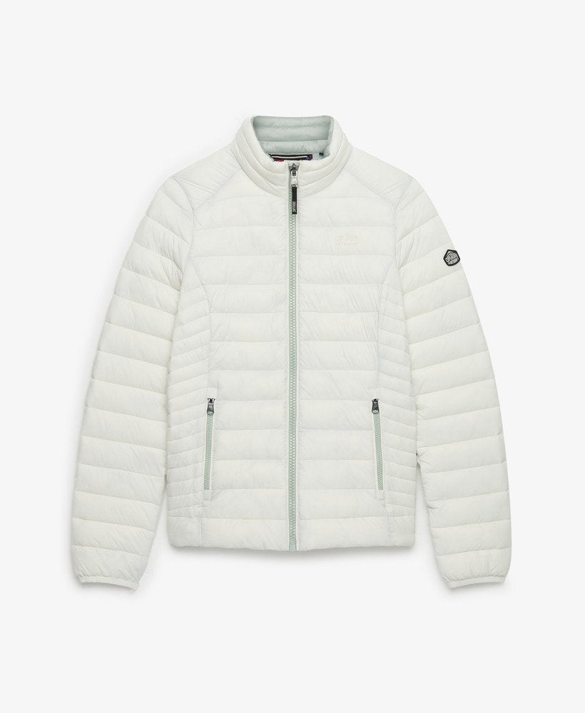 Superdry Ladies Fuji Lite Padded Jacket-Off White Off White close up view