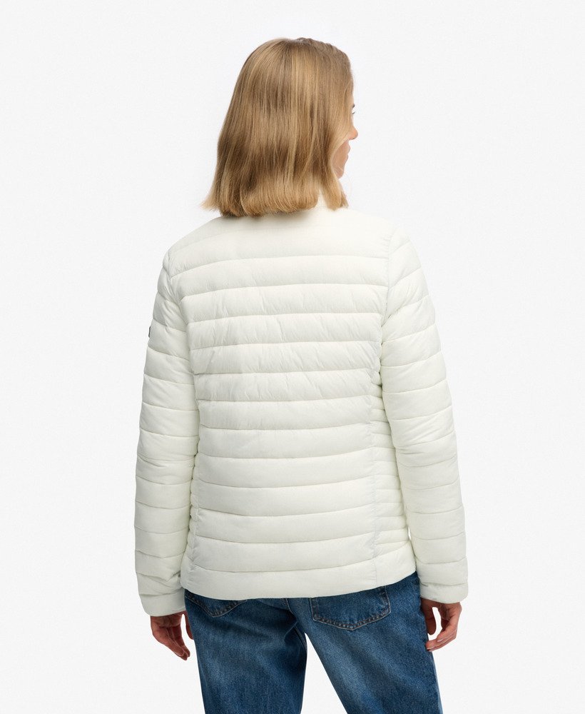 Superdry Ladies Fuji Lite Padded Jacket-Off White Off White flat front view