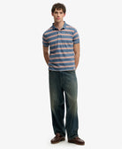 SUPERDRY Vintage Stripe Jersey Polo-Retro Blue Stripe Retro Blue Stripe detail view