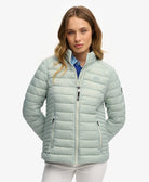 Superdry Ladies Fuji Lite Padded Jacket-Aqua Grey Aqua Grey detail view