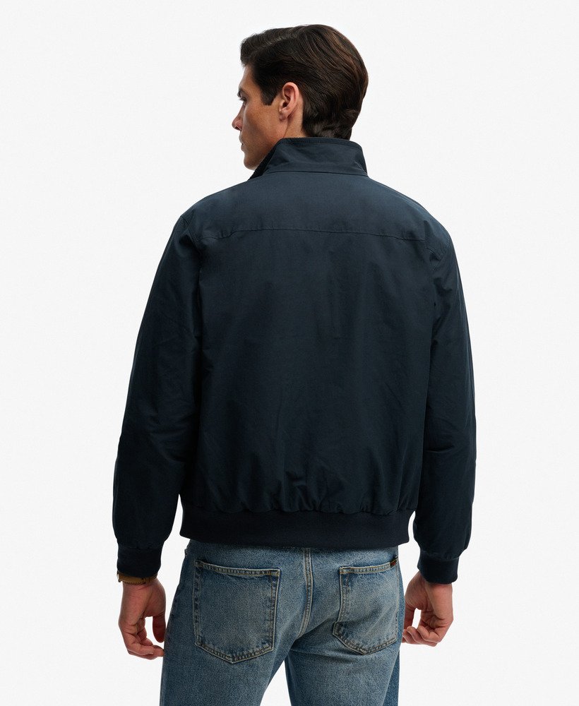 SUPERDRY Classic Harrington Jacket-Eclipse Navy ECLIPSE NAVY flat front view